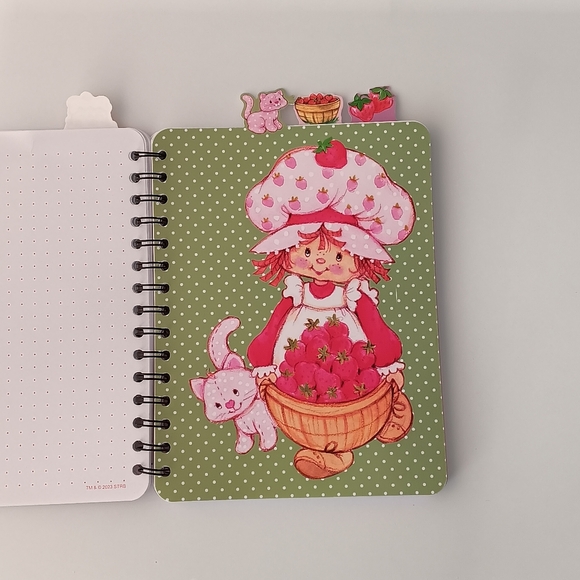 NEW Strawberry Shortcake Spiral Bound Notebook Bullet Journal Tabs 6" by 8" - Picture 3 of 10